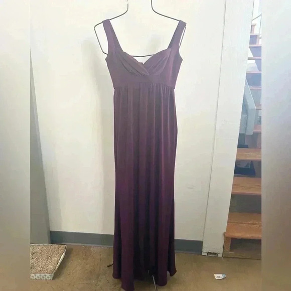 Amsale purple maxi bridesmaid dress 2 - Picture 1 of 4